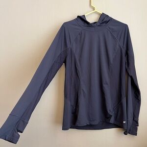 Fabletics | Hooded Lightweight Running Long Sleeve Shirt | Purple-Grey | Size XL